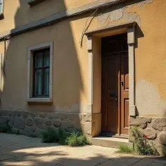 Stara kamienica z drewnianymi drzwiami i oknami. Chcesz wiedzieć, jak sprawdzić rok budowy kamienicy?