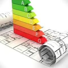 Energetyczna skala budynków (A-G) na planach architektonicznych. Centralny rejestr charakterystyki energetycznej budynków.