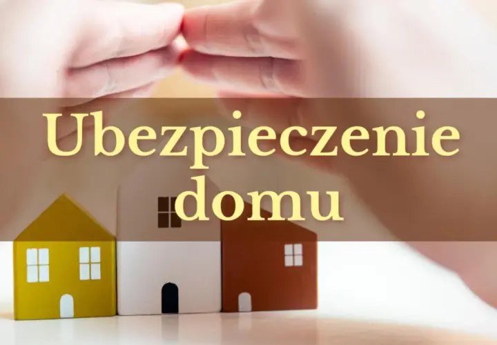 Dwie dłonie chroniące trzy domki. Czy ubezpieczenie domu jest obowiązkowe? Zabezpiecz swoją przyszłość.