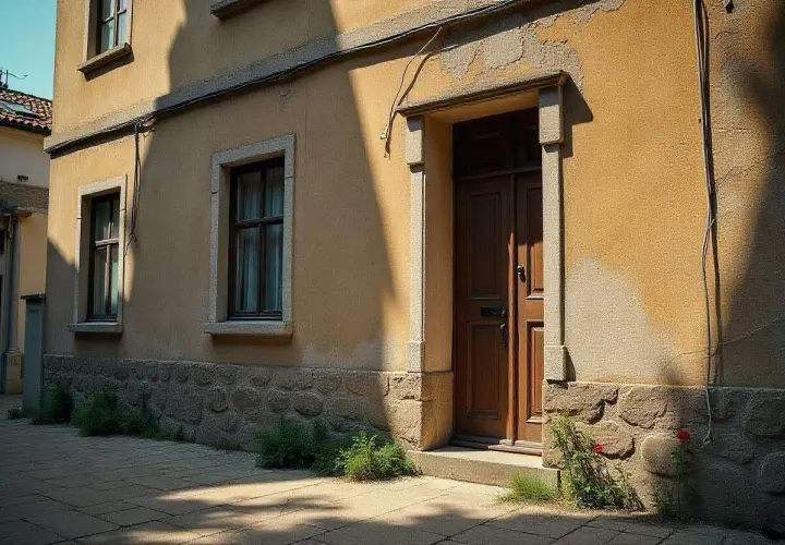 Stara kamienica z drewnianymi drzwiami i oknami. Chcesz wiedzieć, jak sprawdzić rok budowy kamienicy?