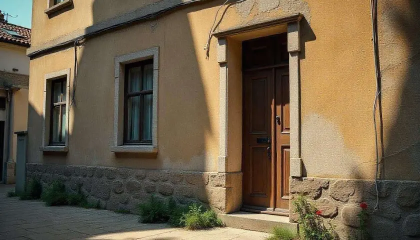 Stara kamienica z drewnianymi drzwiami i oknami. Chcesz wiedzieć, jak sprawdzić rok budowy kamienicy?