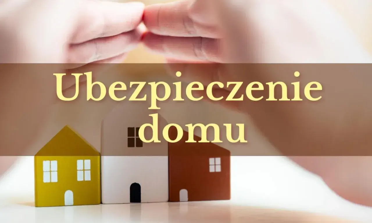 Dwie dłonie chroniące trzy domki. Czy ubezpieczenie domu jest obowiązkowe? Zabezpiecz swoją przyszłość.