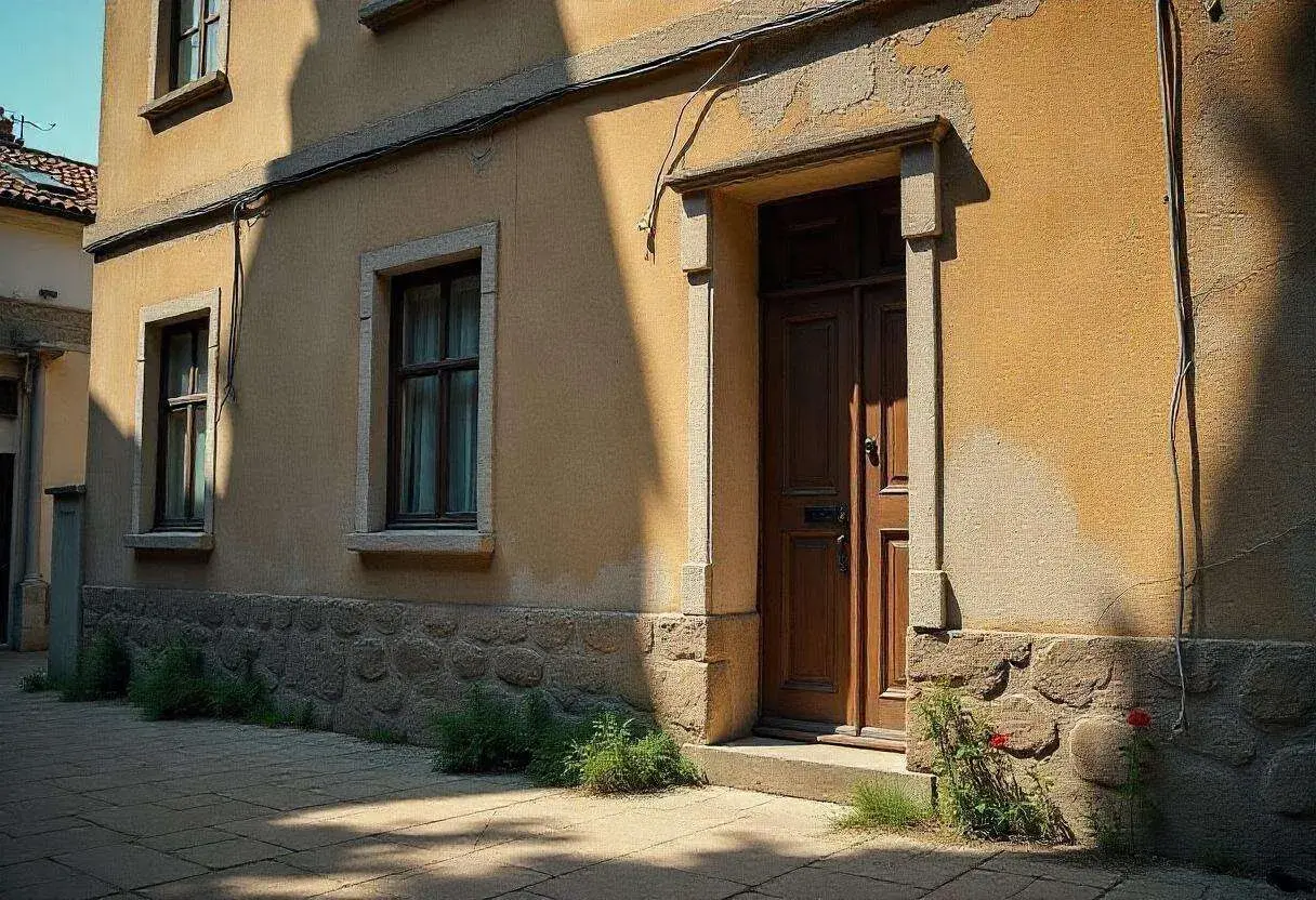 Stara kamienica z drewnianymi drzwiami i oknami. Chcesz wiedzieć, jak sprawdzić rok budowy kamienicy?